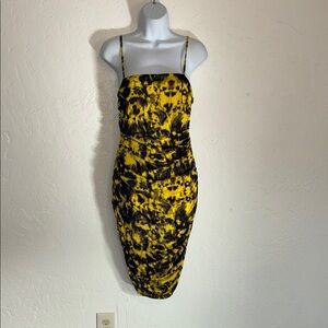 Yellow and Black Tie-Dye Dress